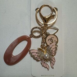 Brand new Mint handcrafted upcycled Butterfly keychain